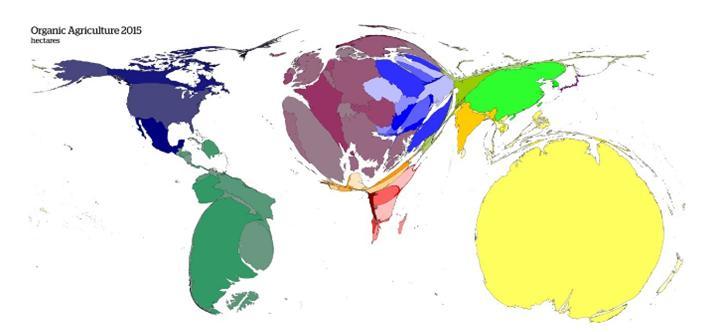 Cartogramme-WorldMap-surfaces-bio-monde